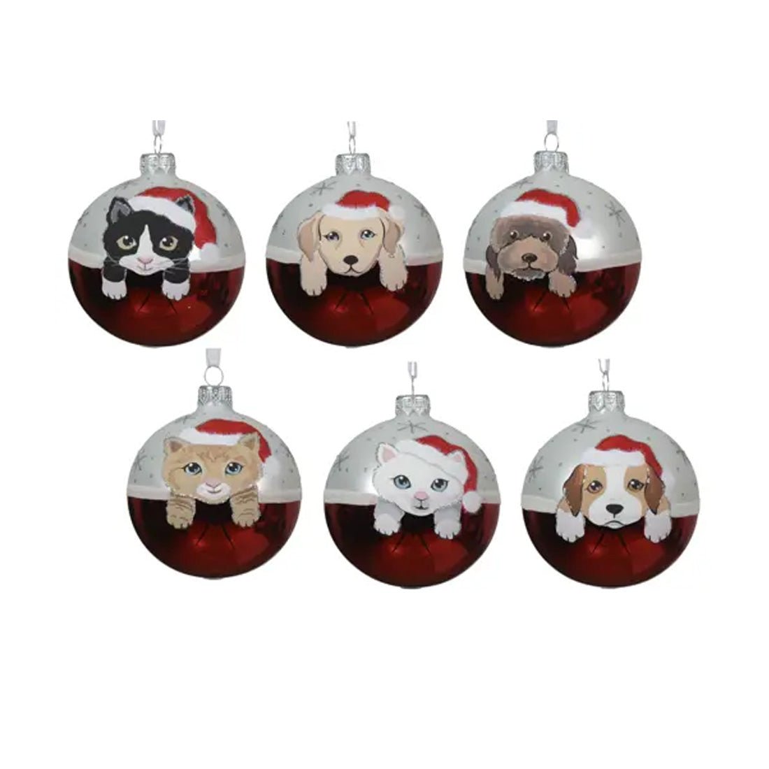 Pet With Santa Hat Ball Ornament