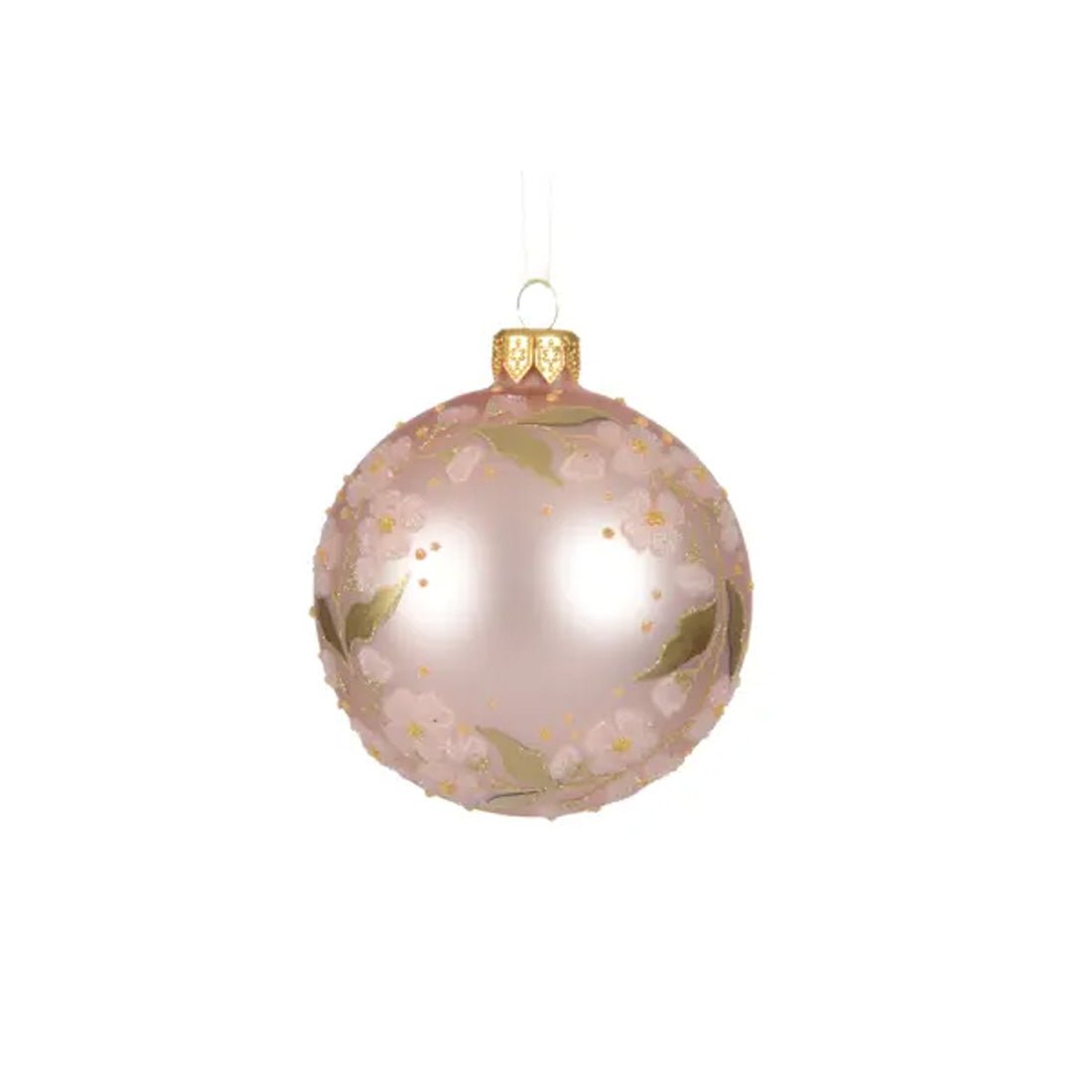 Blush Pink Flower Ball Ornament