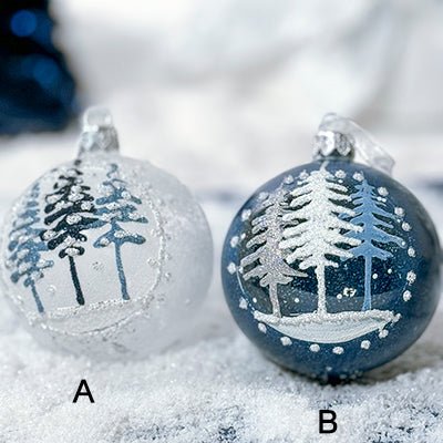 Glass Ball Ornament With Pine Trees