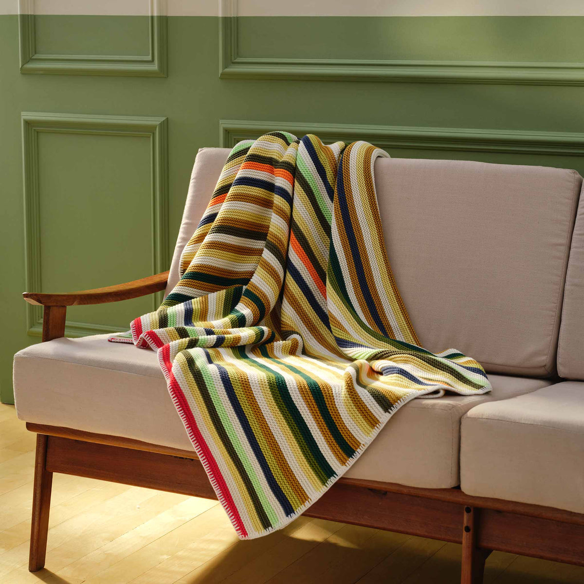Multi Stripe Knit Throw