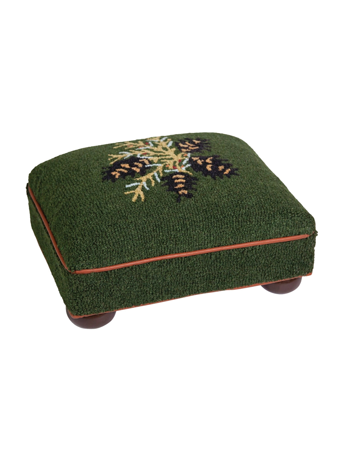 Diamond Pine Hooked Wool Foot Stool