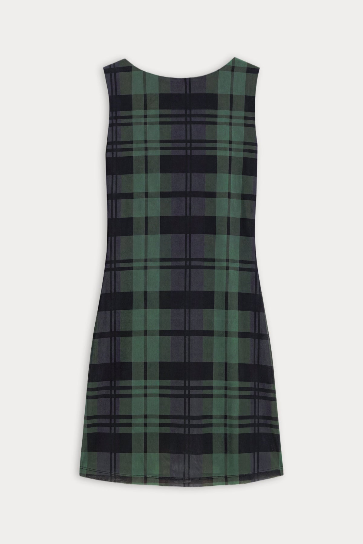 THE MESH MINI DRESS | NAVY AND GREEN PLAID