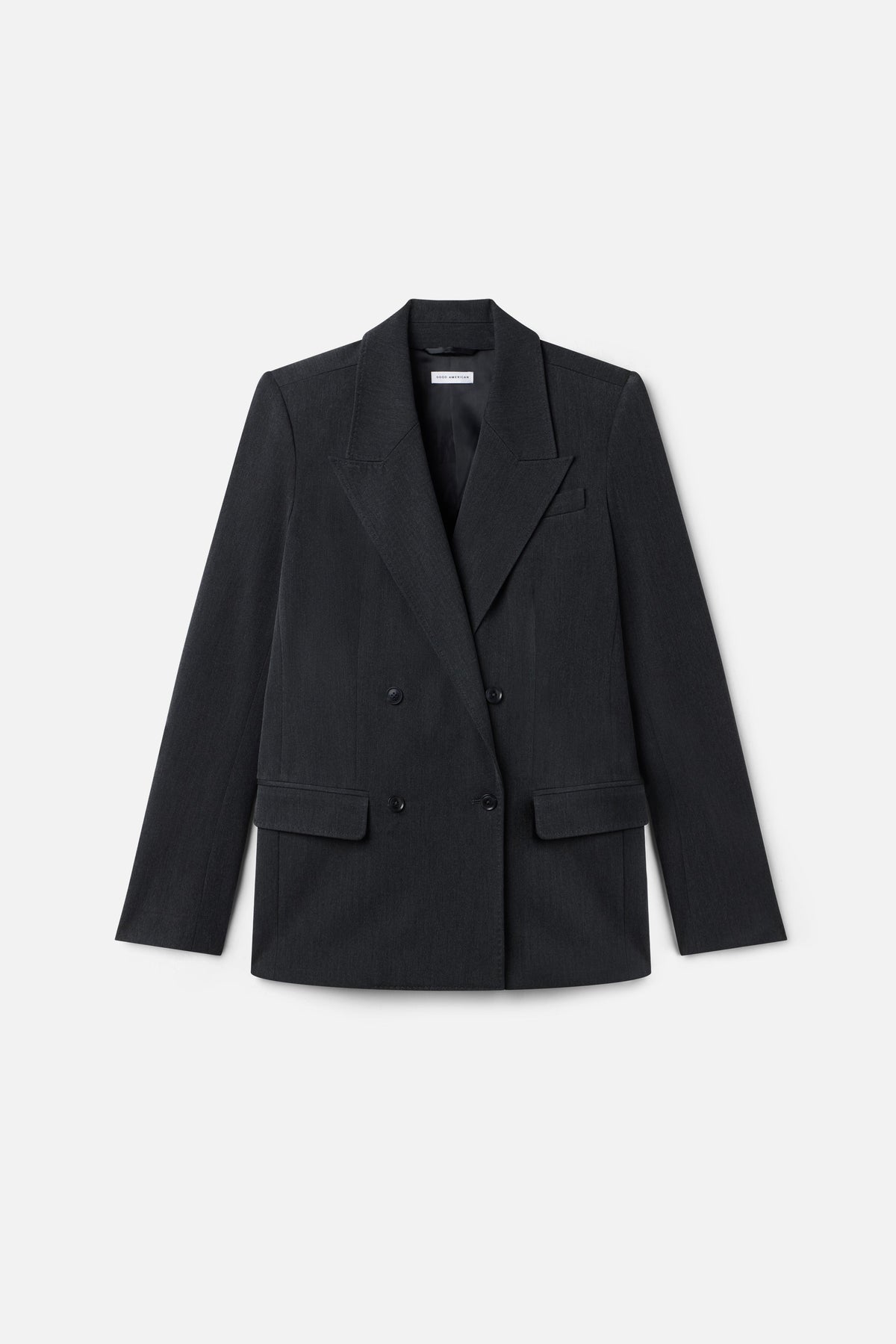 ESSENTIAL SUITING OVERSIZED DOUBLE BREASTED BLAZER | DARK HEATHER GRAY