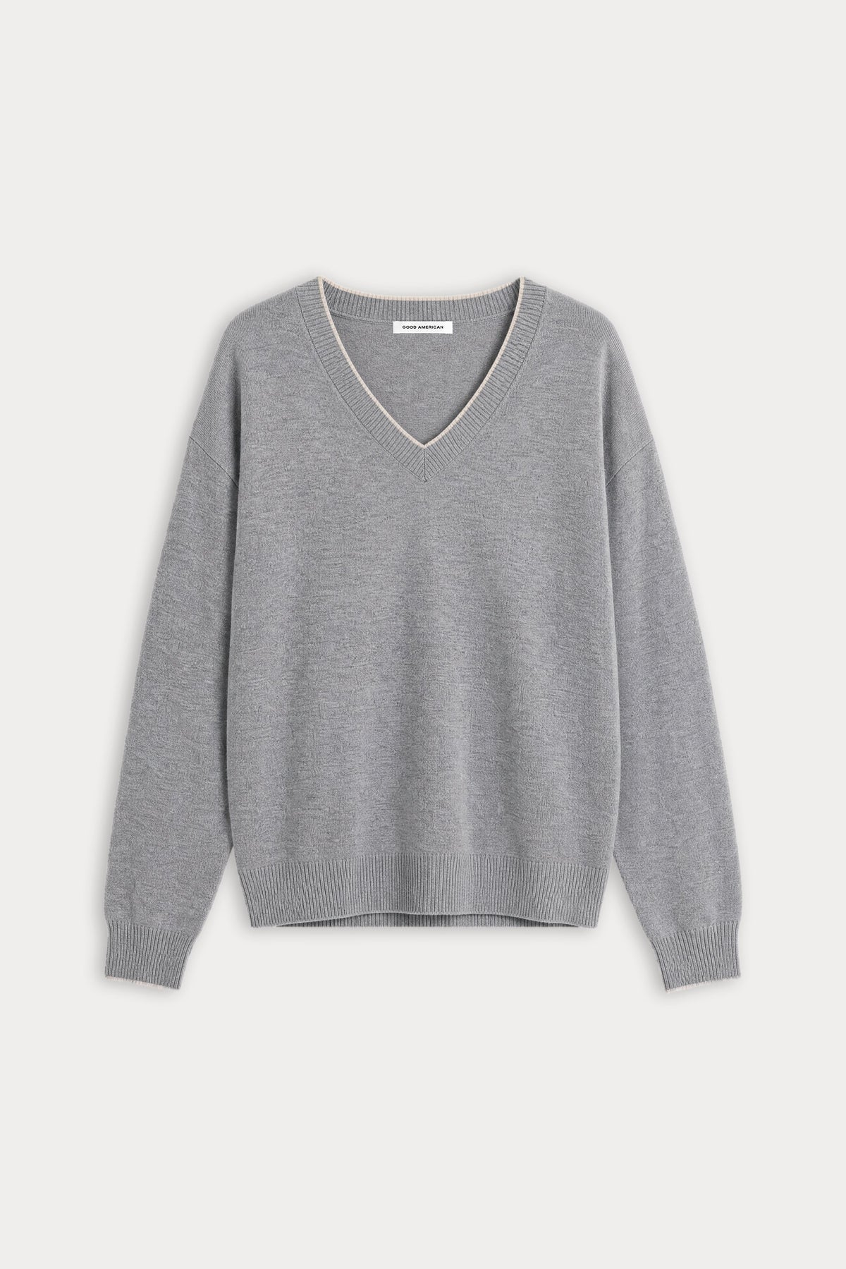 THE COZY V NECK SWEATER | HEATHER GREY001