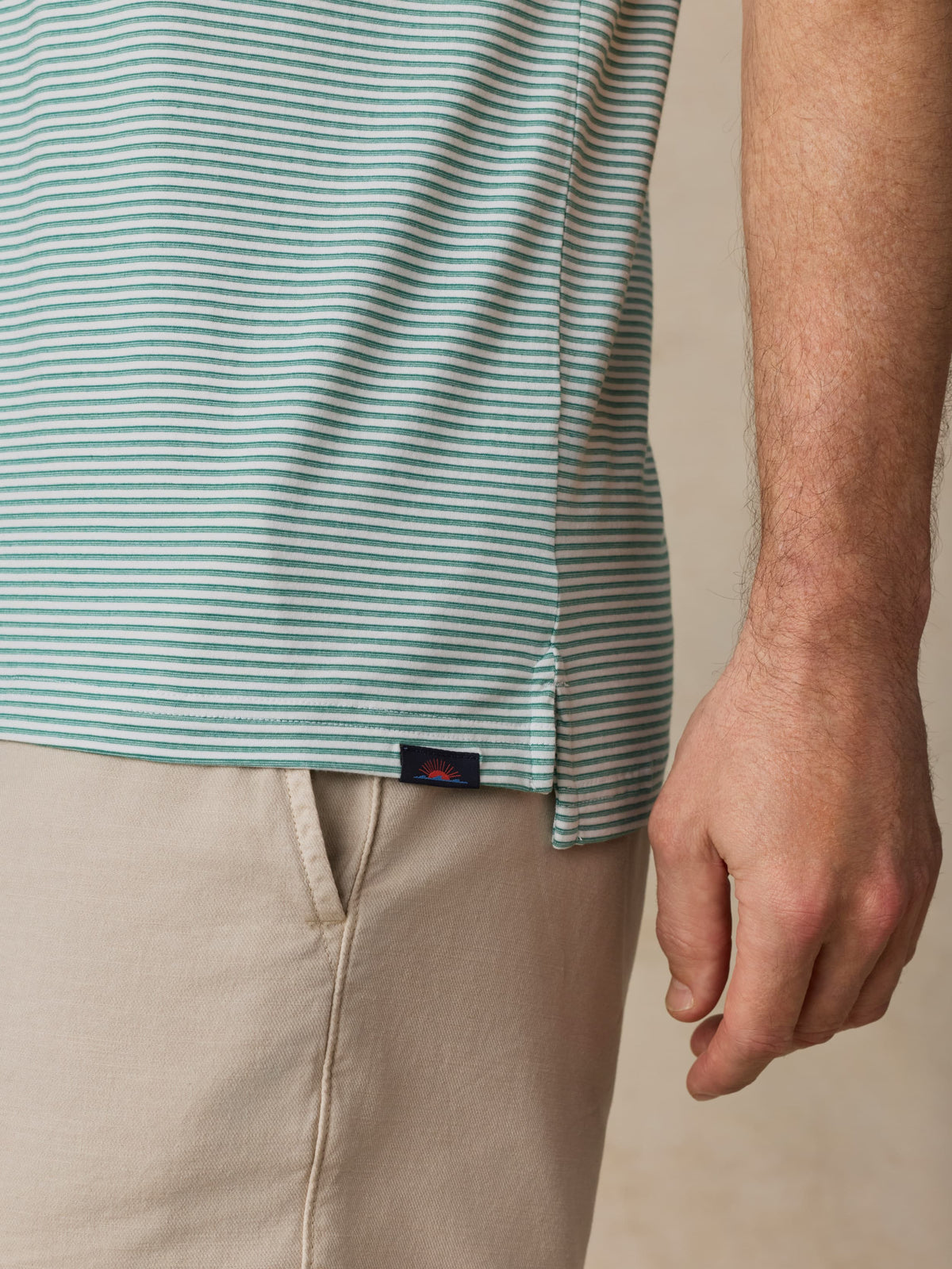 Short-Sleeve Movement Polo - Ivory Spring Stripe
