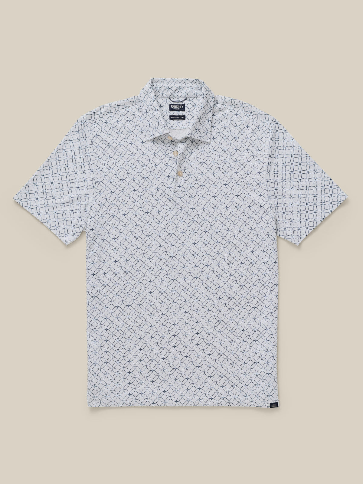 Short-Sleeve Movement Pique Polo - Ivory Blue Moonlight