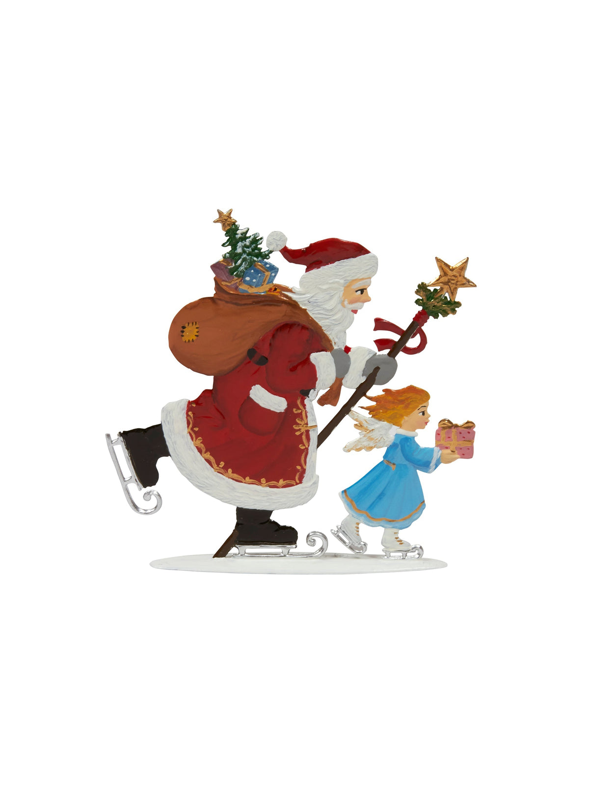 Wilhelm Schweizer Pewter Skating Santa