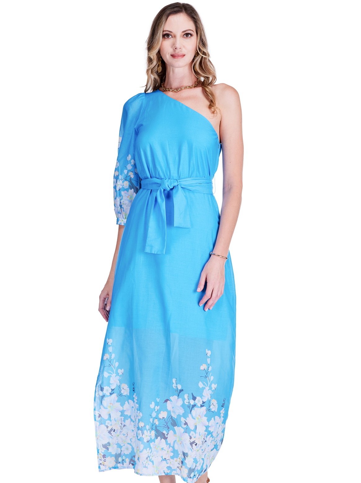ONE SHOULDER COLUMN DRESS