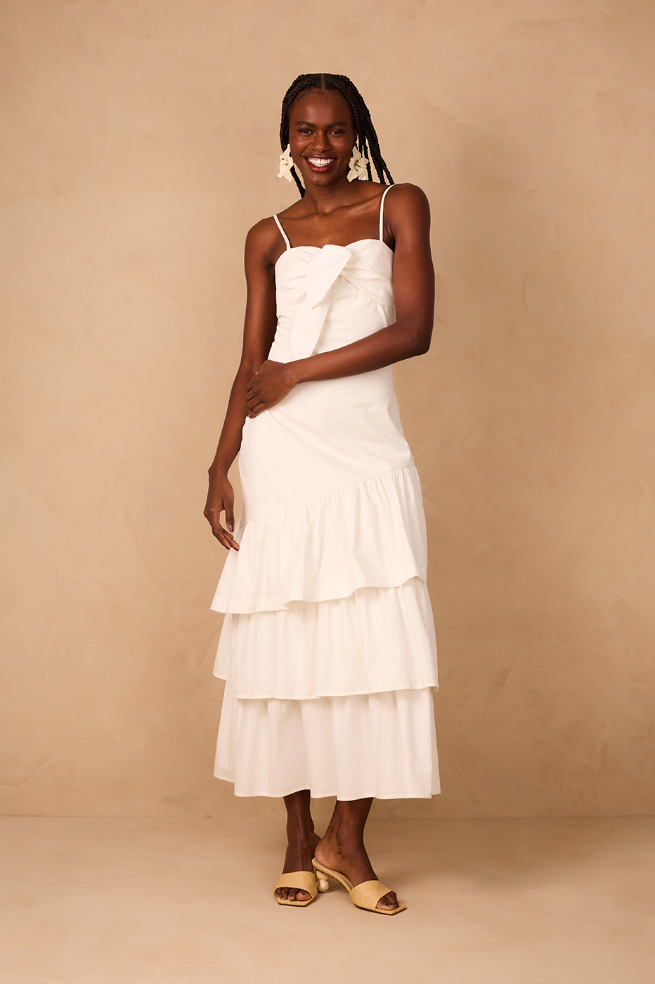 RUFFLED COTTON DRESS