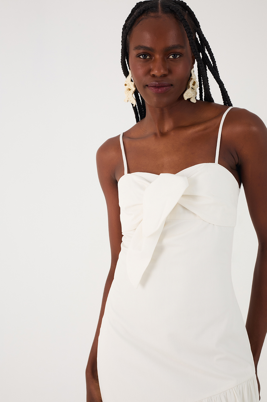 RUFFLED COTTON DRESS