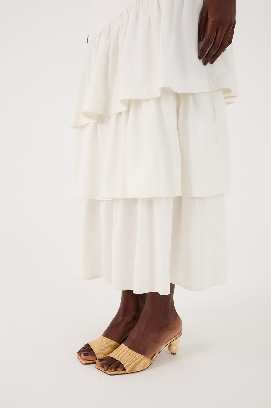 RUFFLED COTTON DRESS