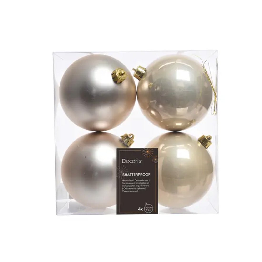 Pearl Boxed Ball Ornaments set Of 4
