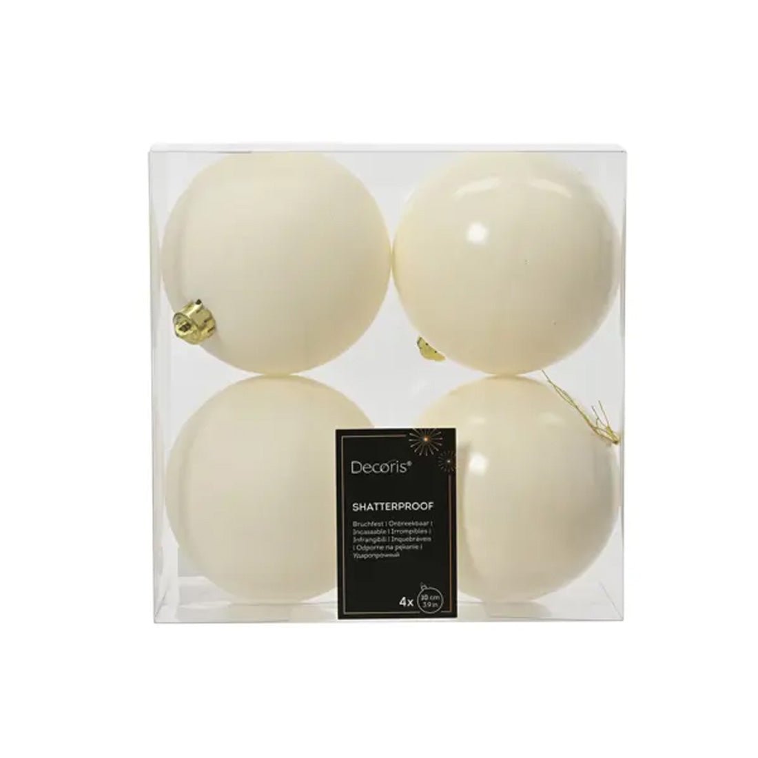 Wool White Ball Ornament Boxed 4