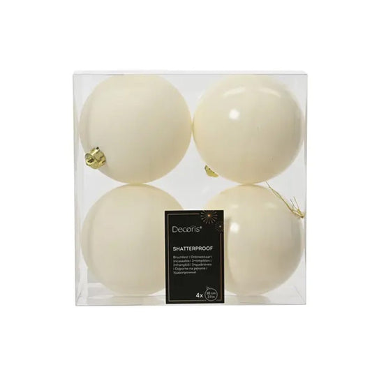 Wool White Ball Ornament Boxed 4