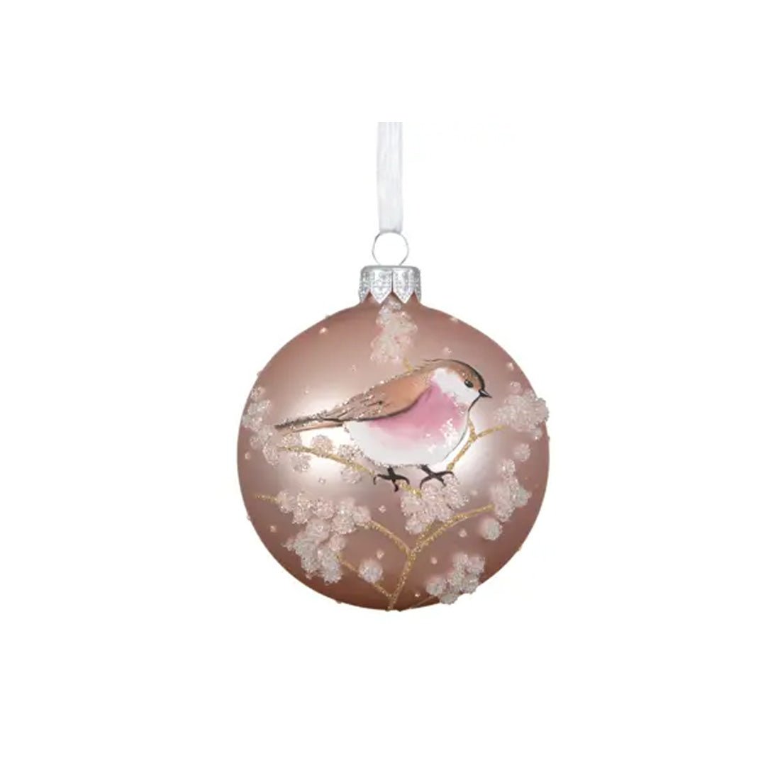 Blush Pink Chickadee Ornament