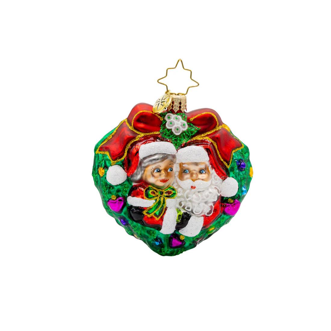 Radko Mr Mrs Claus Mistletoe Moment Ornament