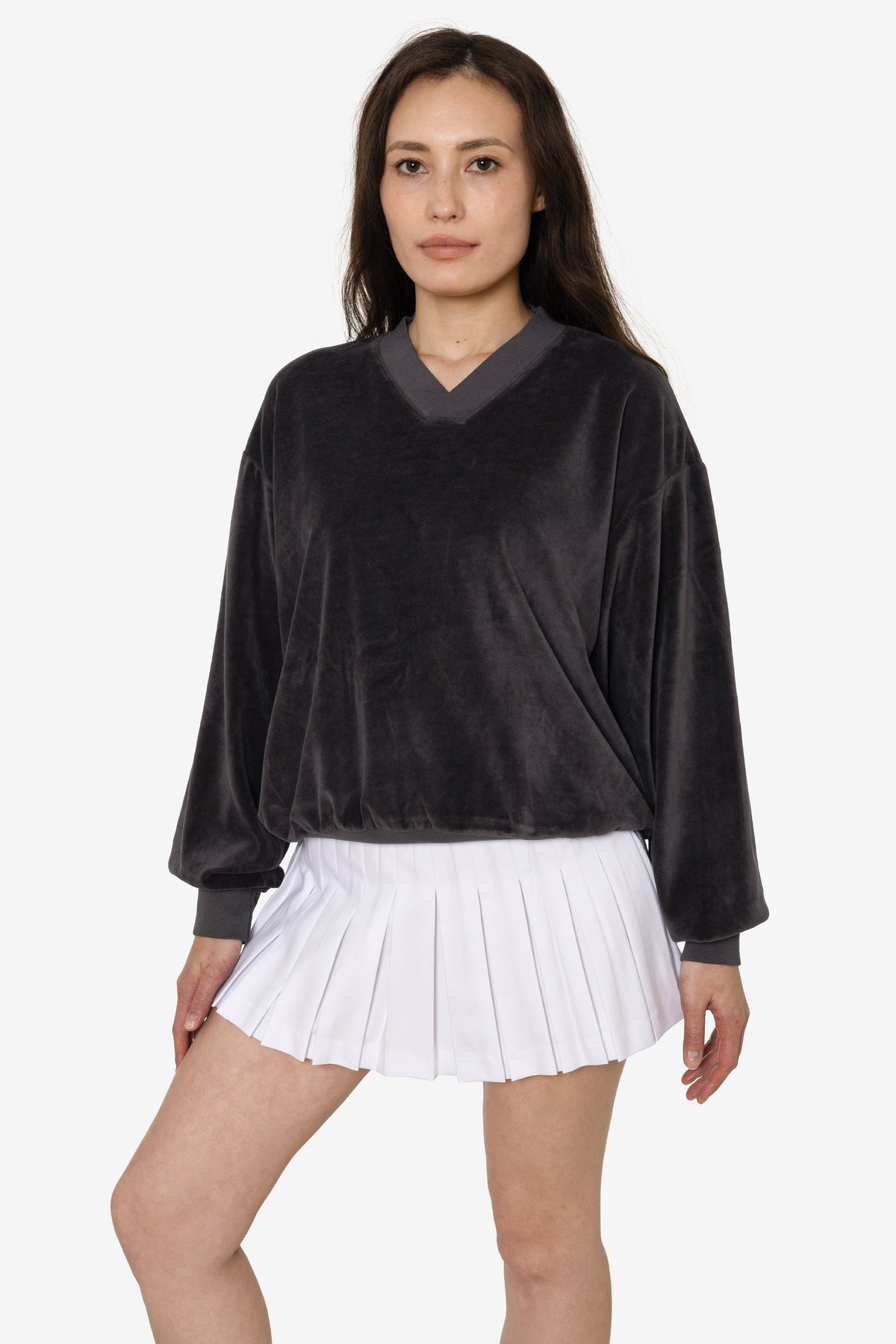 VLR56GD - Garment Dye Velour V-neck Sweatshirt
