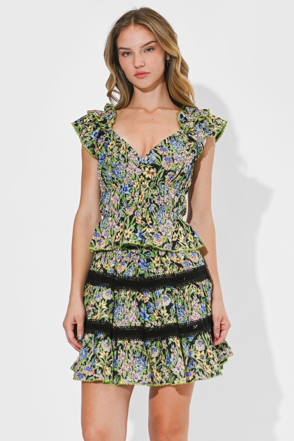 DION SURPLICE PEPLUM TOP