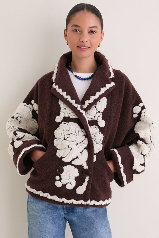 Flowers Brown Coat