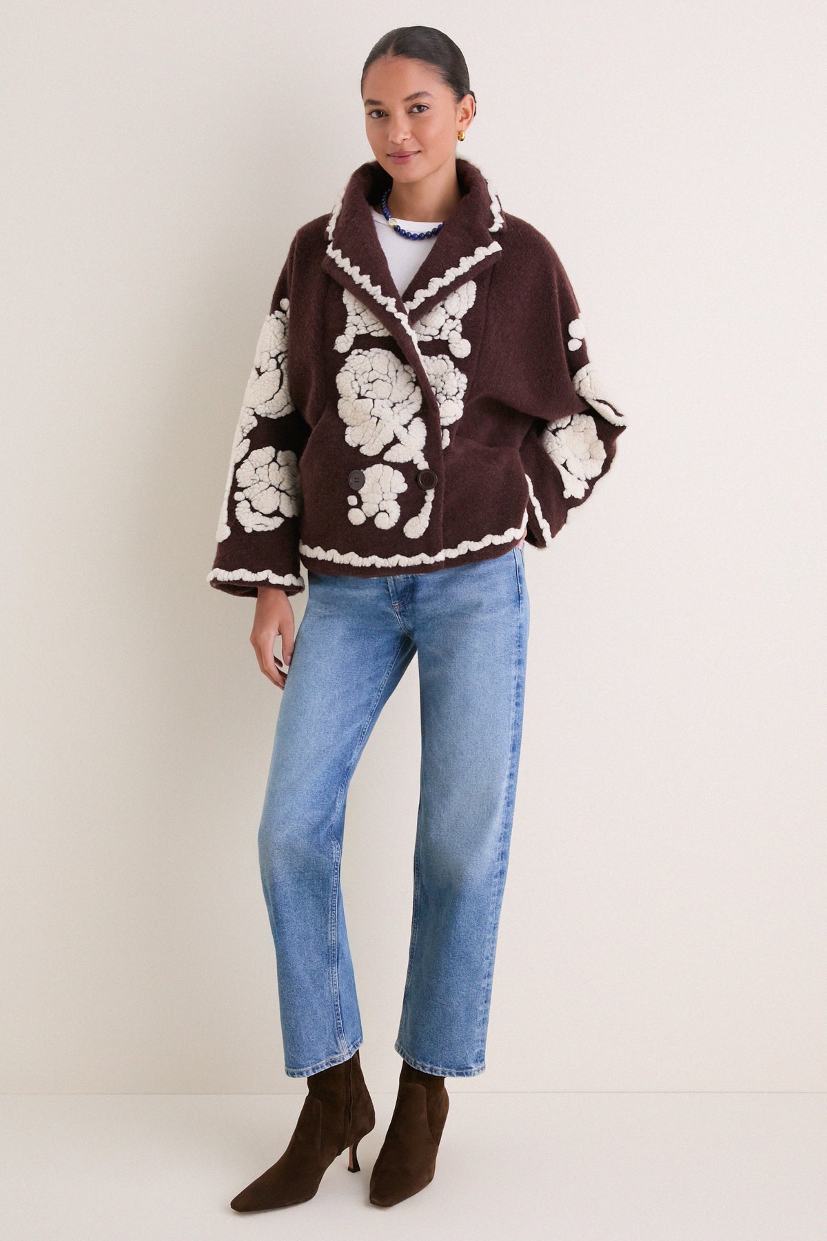 Flowers Brown Coat