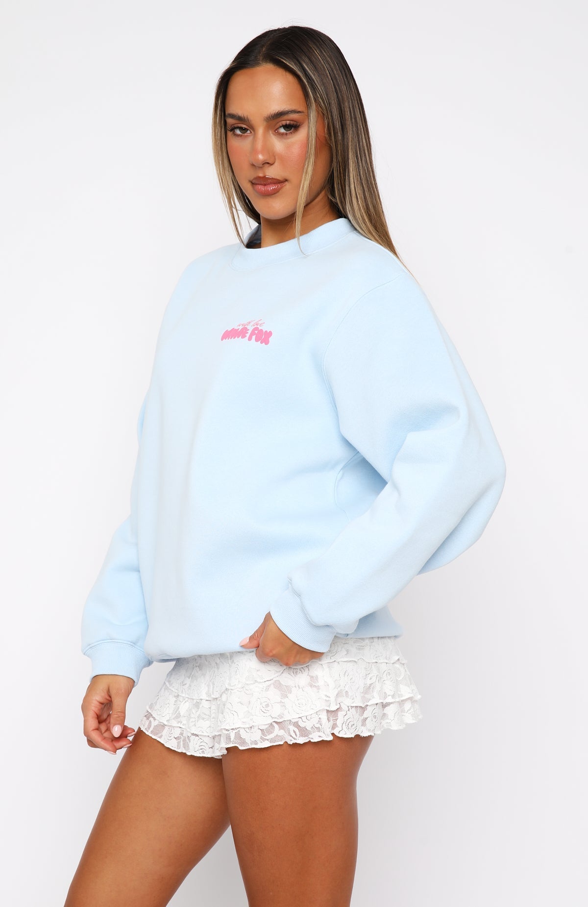 With Love & Romance Oversized Sweater Baby Blue