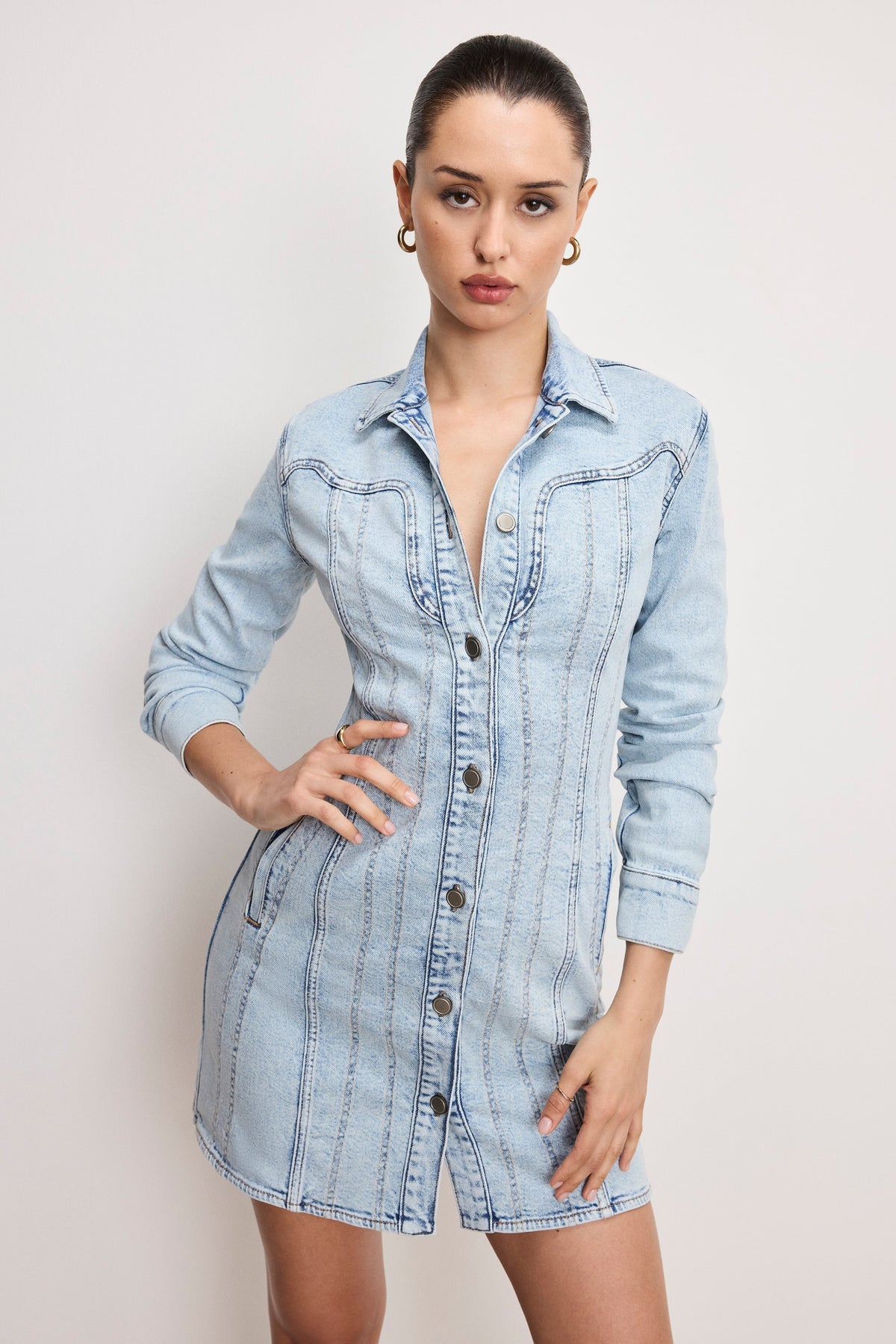 DOLLY DENIM CORSET DRESS | INDIGO1022