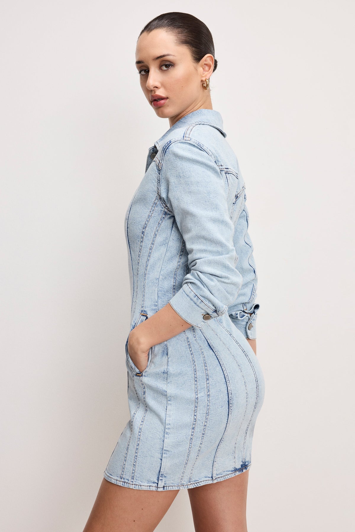 DOLLY DENIM CORSET DRESS | INDIGO1022