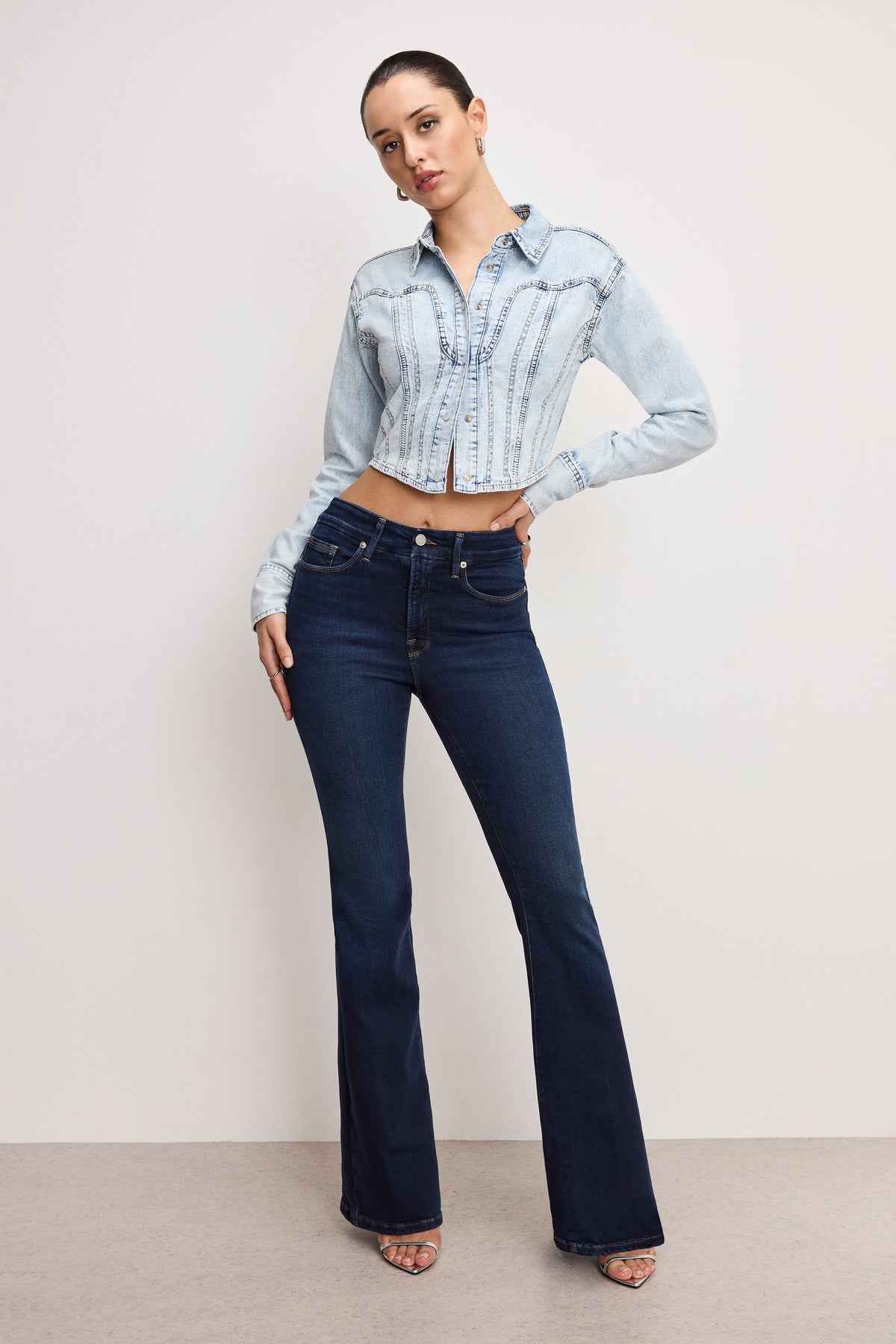 DOLLY DENIM CORSET SHIRT | INDIGO1021