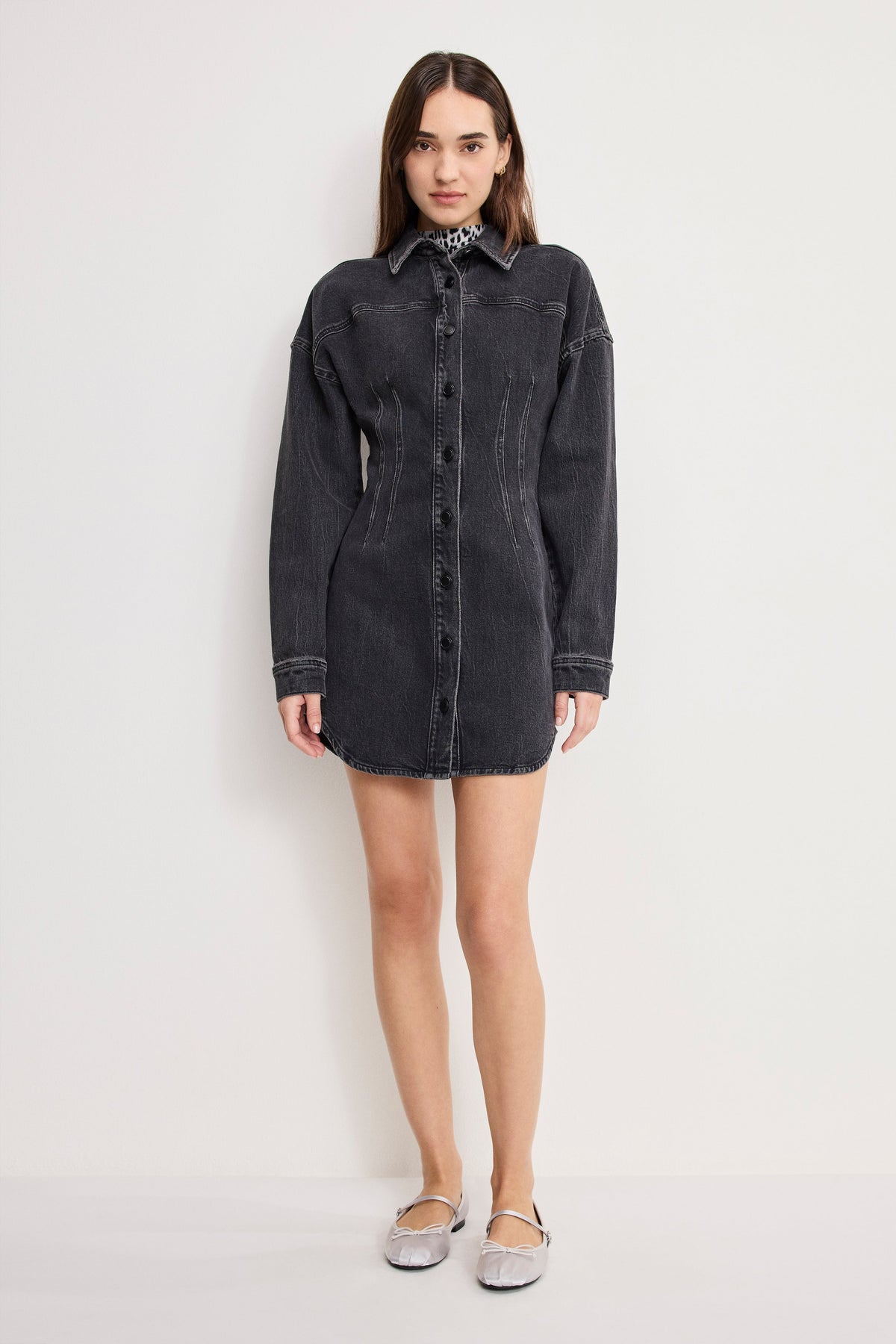 SHAPED DENIM DRESS | K418
