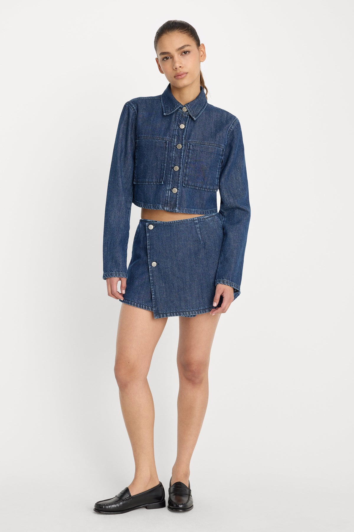 DENIM CROPPED JACKET | INDIGO1187