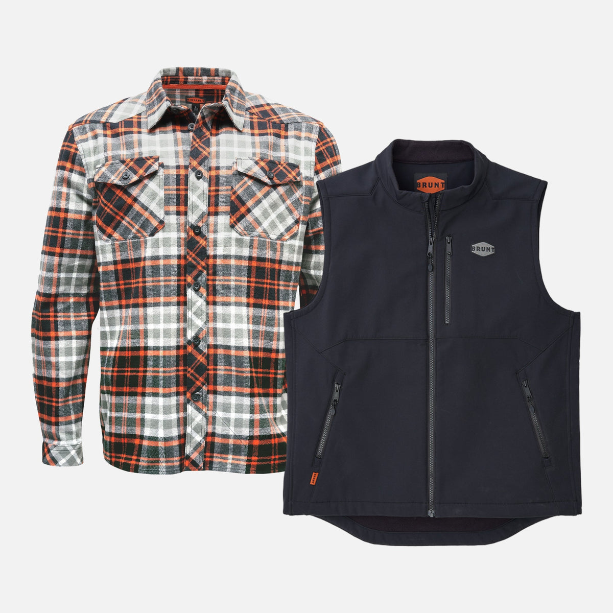 The Clark Heavyweight Flannel Shirt & Wright Tech Vest Pack