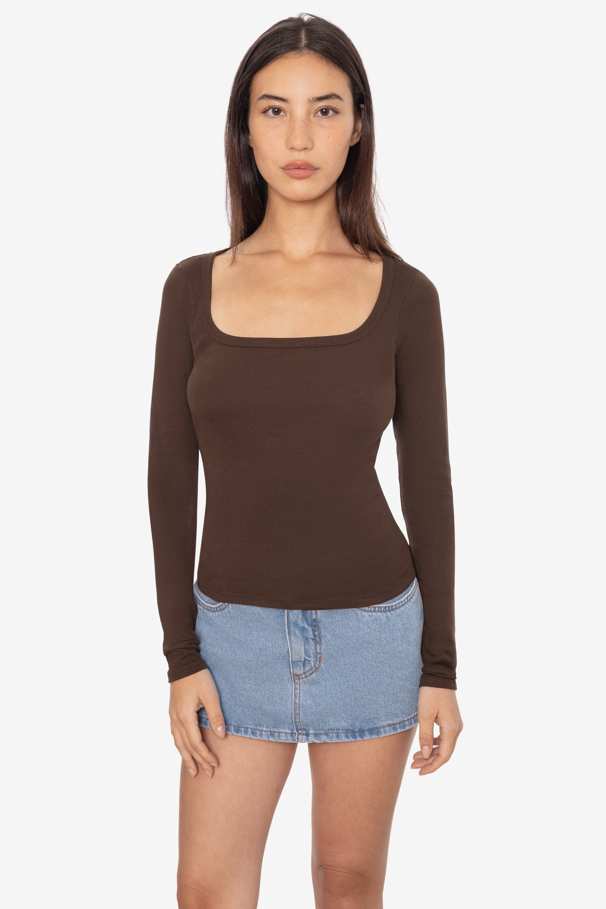 43027 - Baby Rib Long Sleeve Square Neck Tee