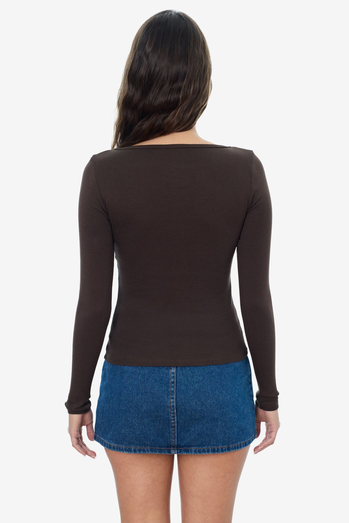 43027 - Baby Rib Long Sleeve Square Neck Tee