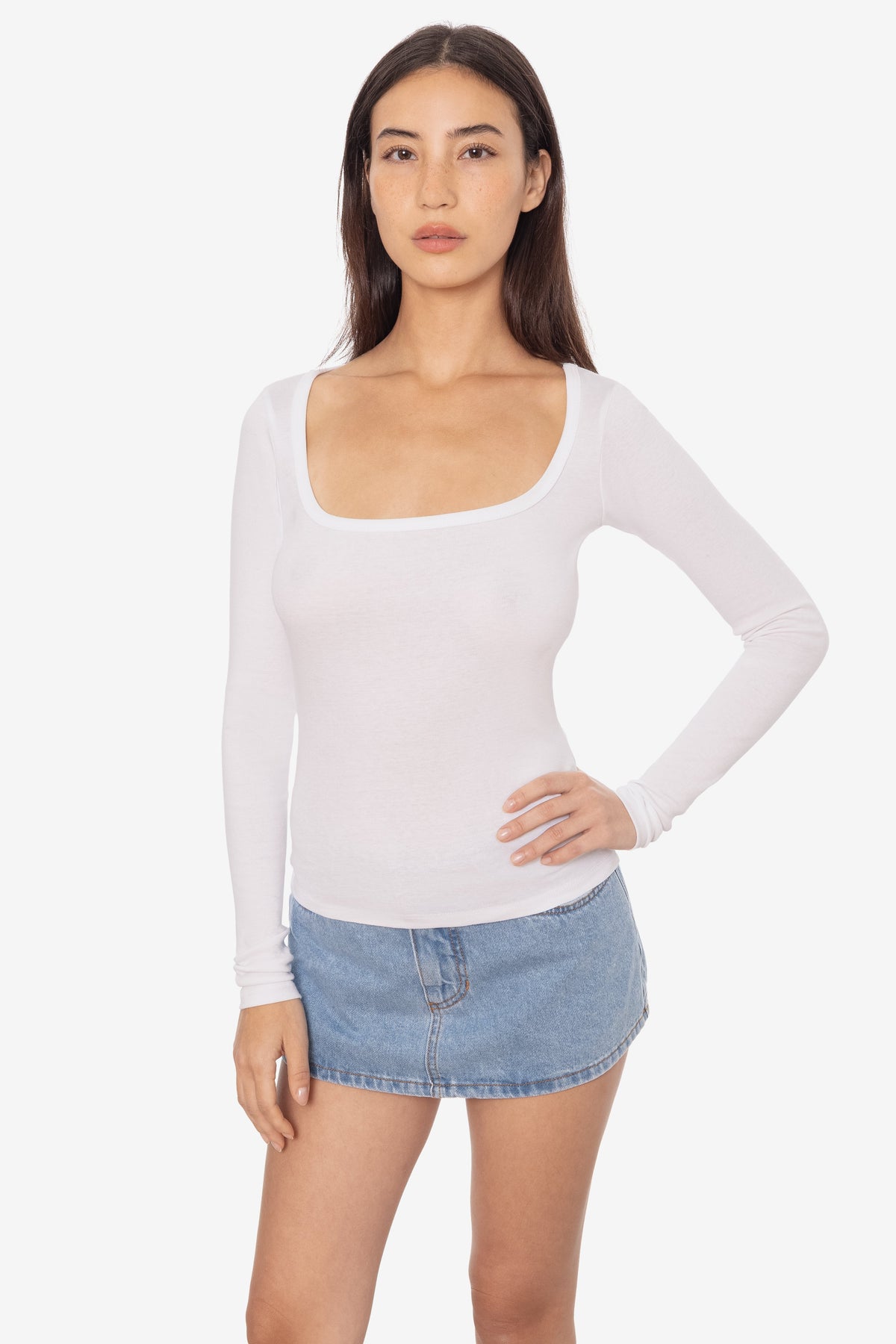 43027 - Baby Rib Long Sleeve Square Neck Tee