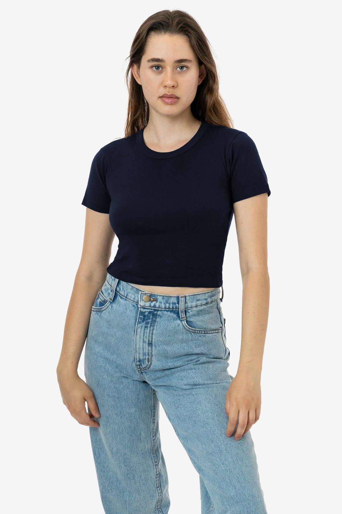 4325 - Baby Rib Short Sleeve Crop Tee