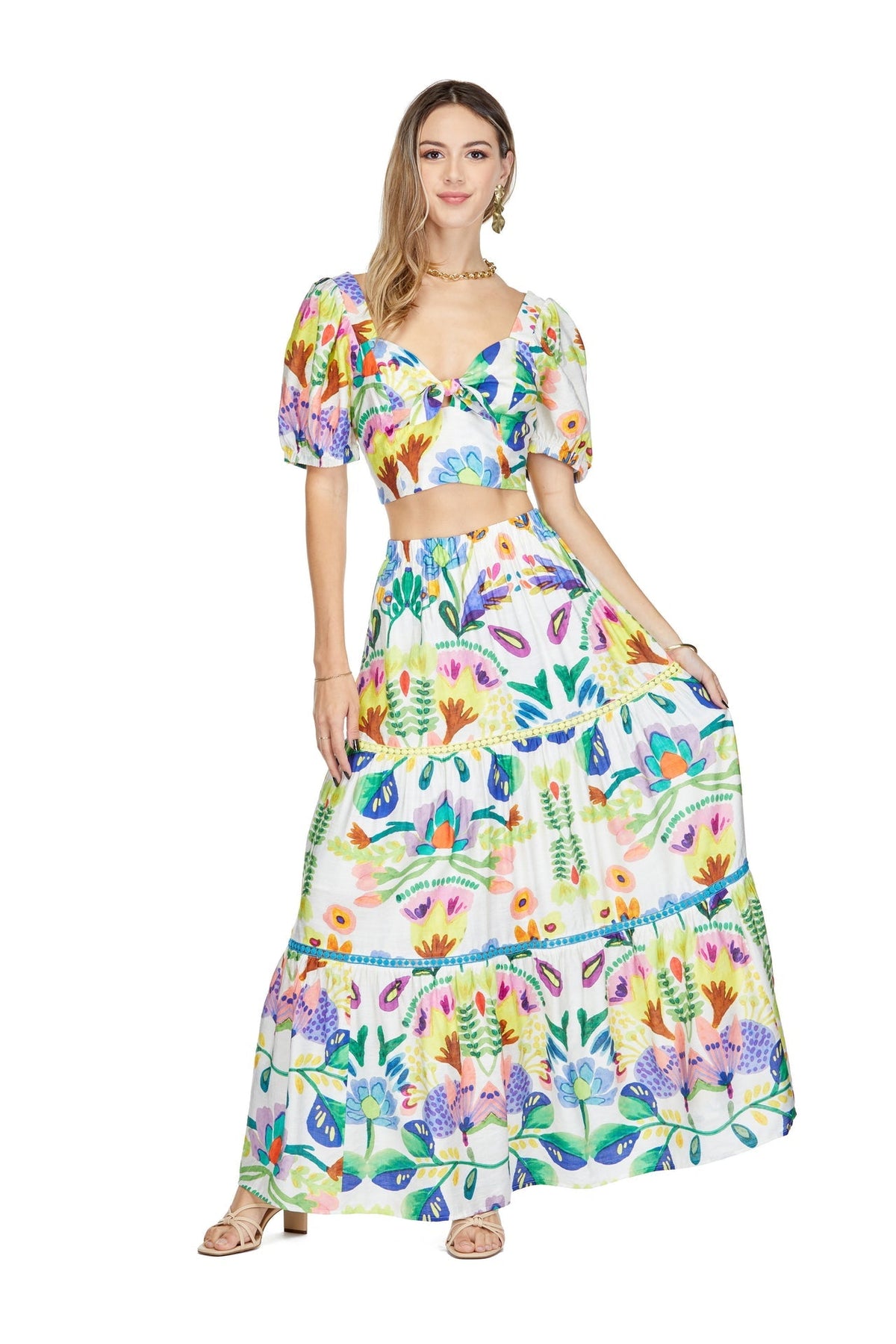 TIE FRONT BUSTIER CROP TOP