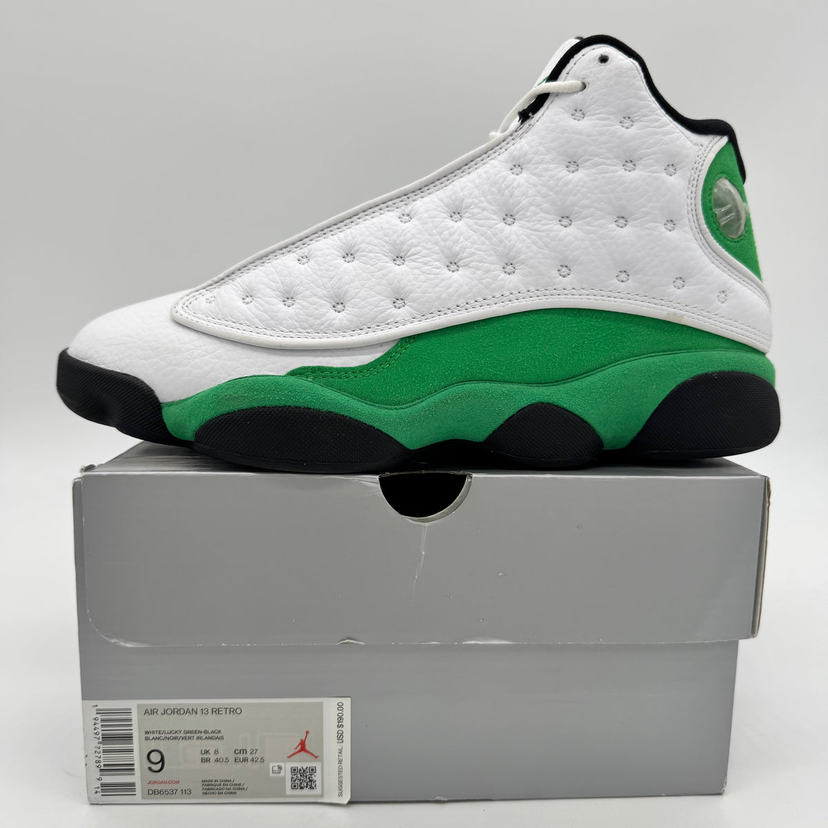 Jordan 13 White Lucky Green