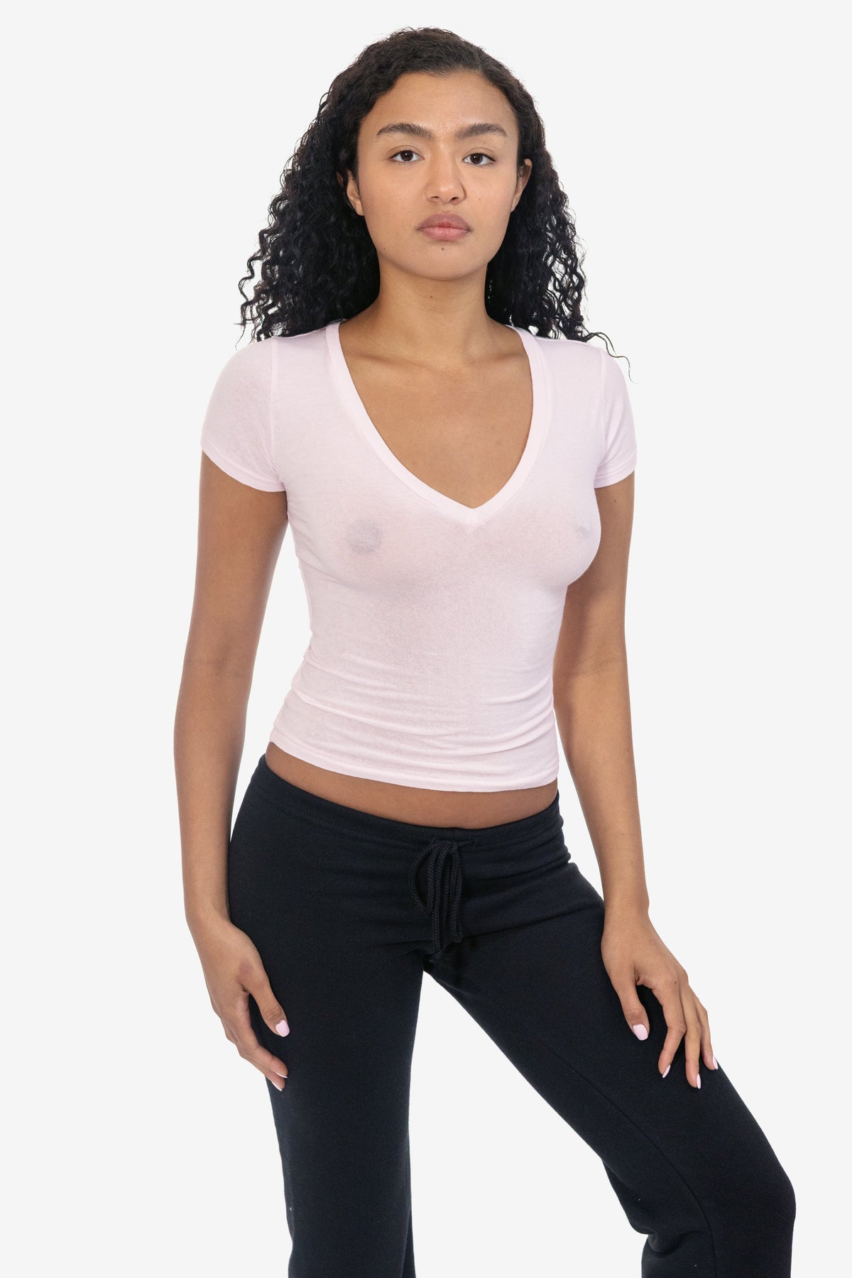 CC356 - Cheesecloth Fitted V-Neck T-Shirt