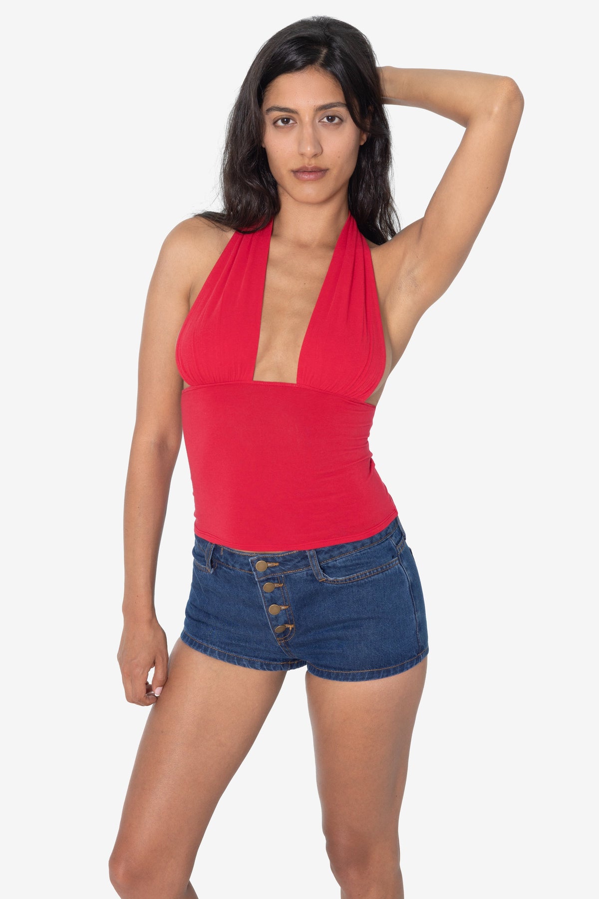CC3853 - Cheesecloth Ruched Halter Top