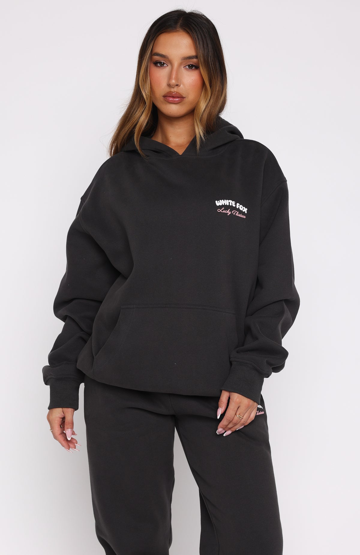 Lucky Thirteen Cheyenne Oversized Hoodie Charcoal