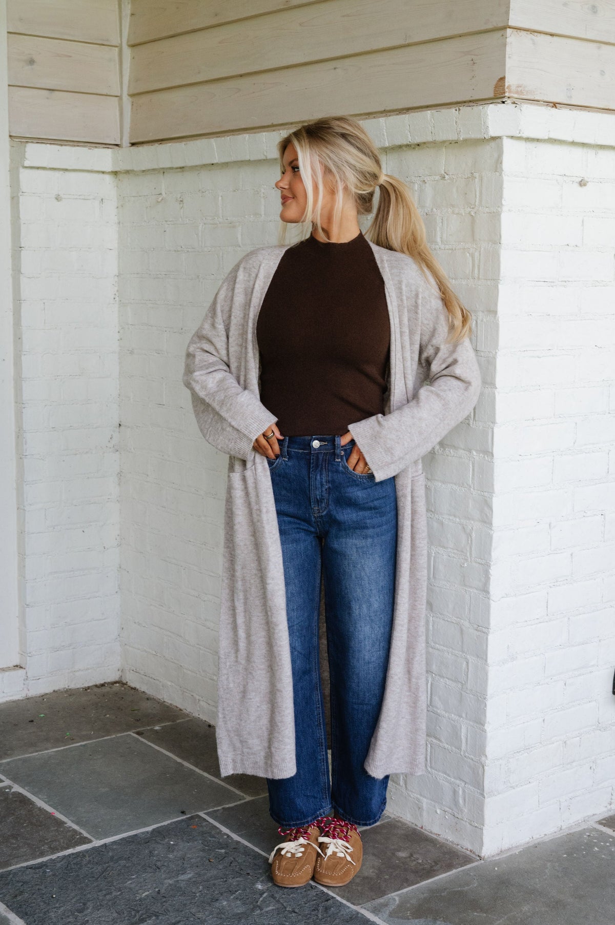 Zoe Tie Cardigan-Light Mocha
