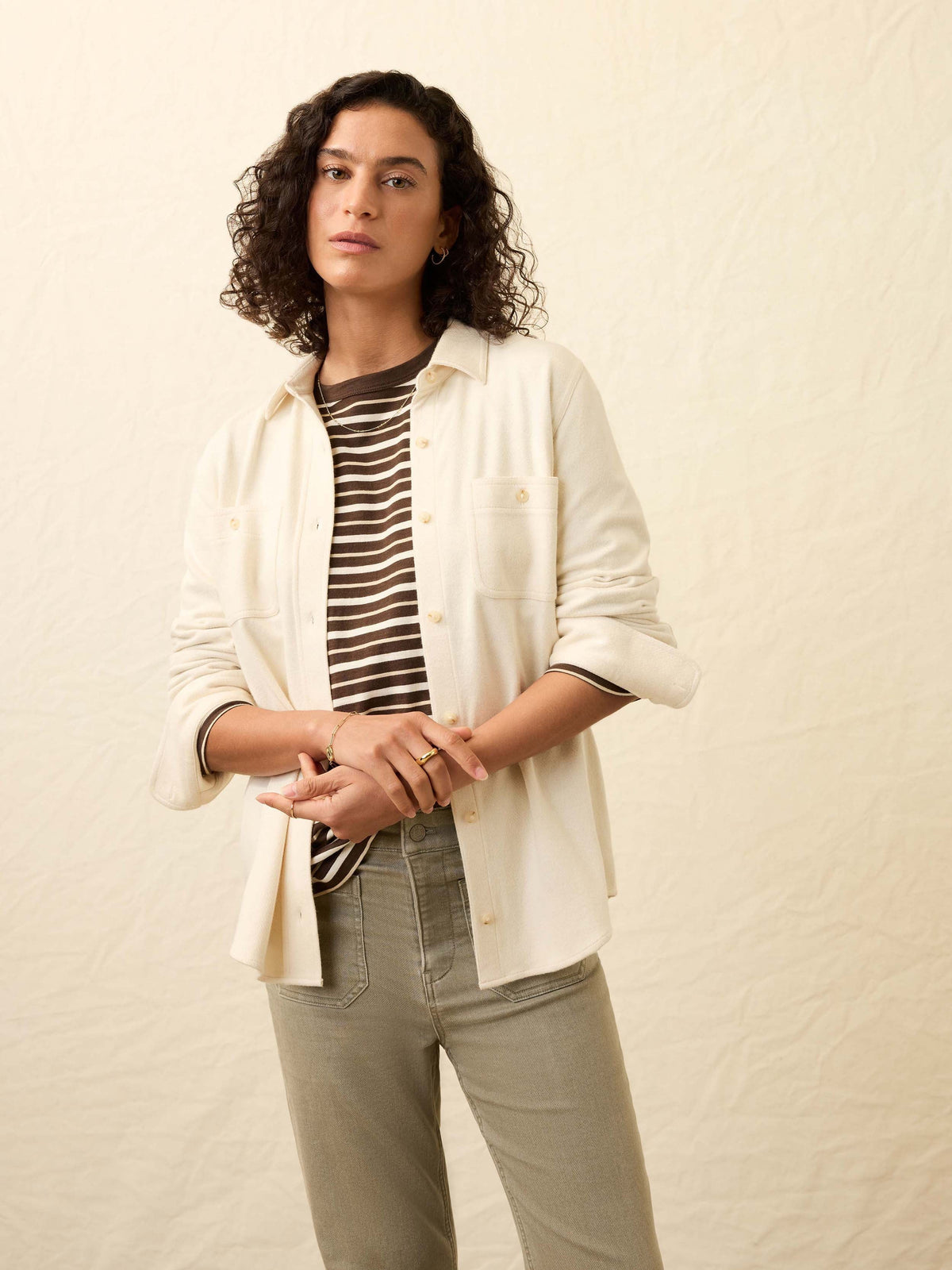 Legend Sweater Shirt - Light Oatmeal Twill