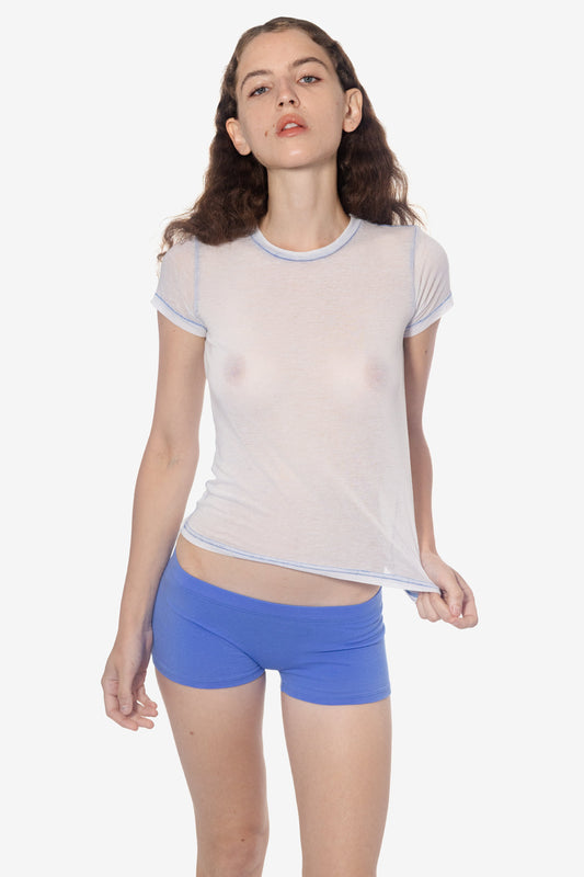 FF2001-BRN - Fitted Poly-Cotton Short Sleeve Burnout T-Shirt