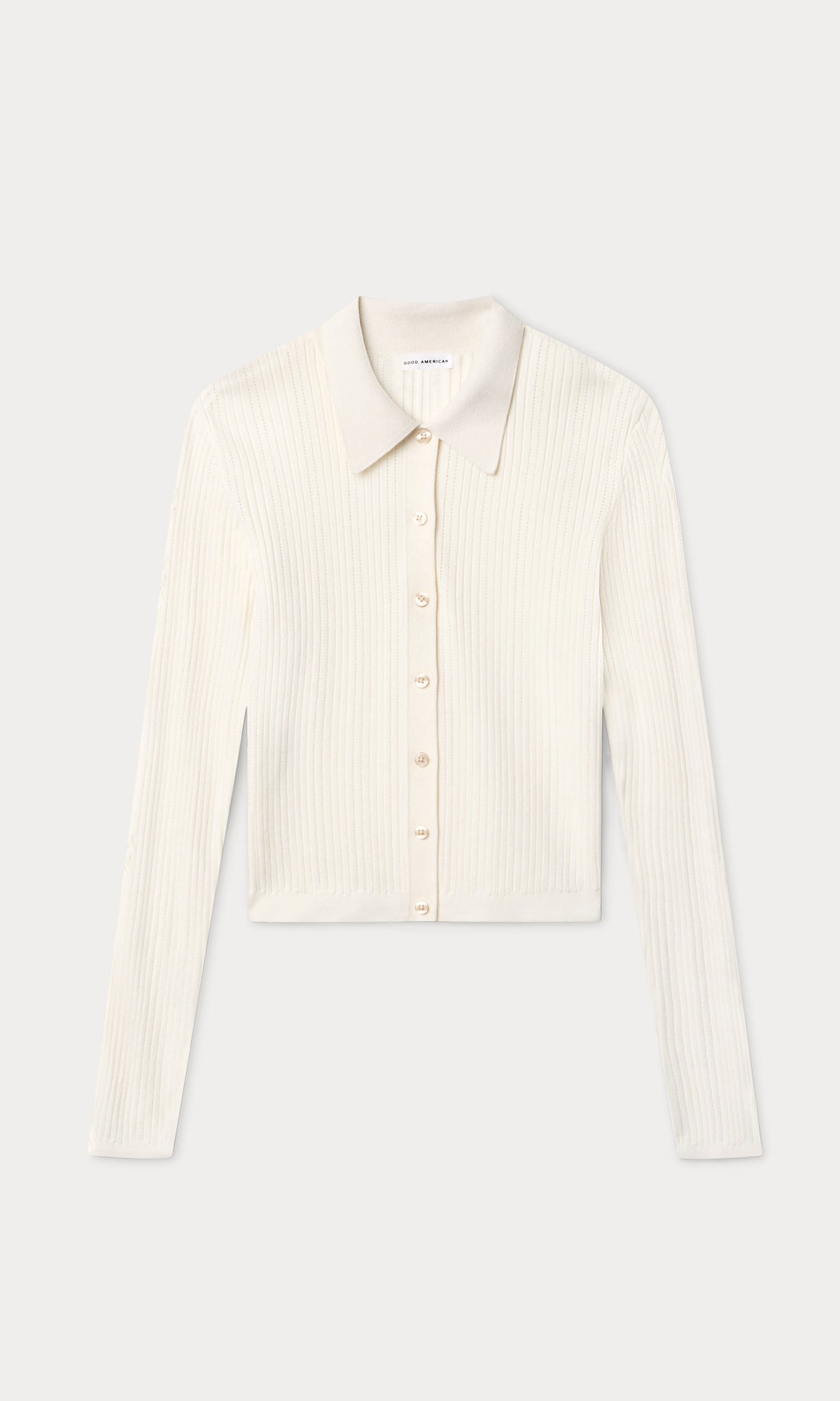 THE LADDER RIB CARDIGAN | CHALK