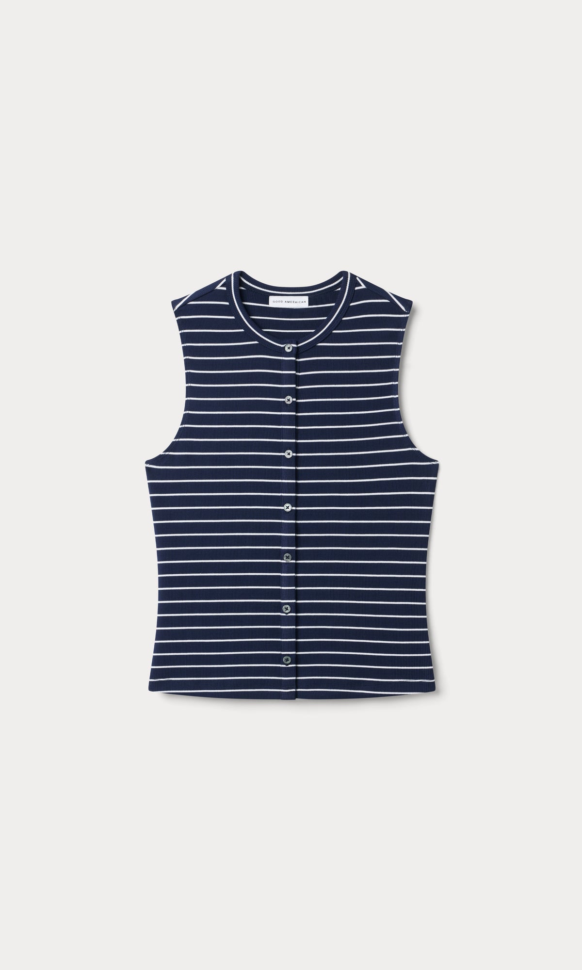 THE RIB SPLAY TOP | SIMPLE STRIPE HORIZON INK