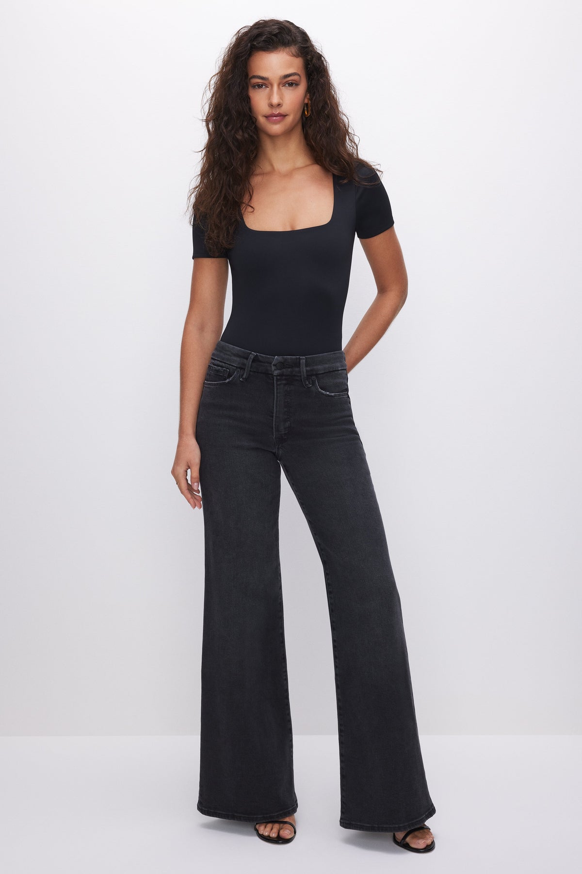 SCULPTING SQUARE NECK BODYSUIT | BLACK001