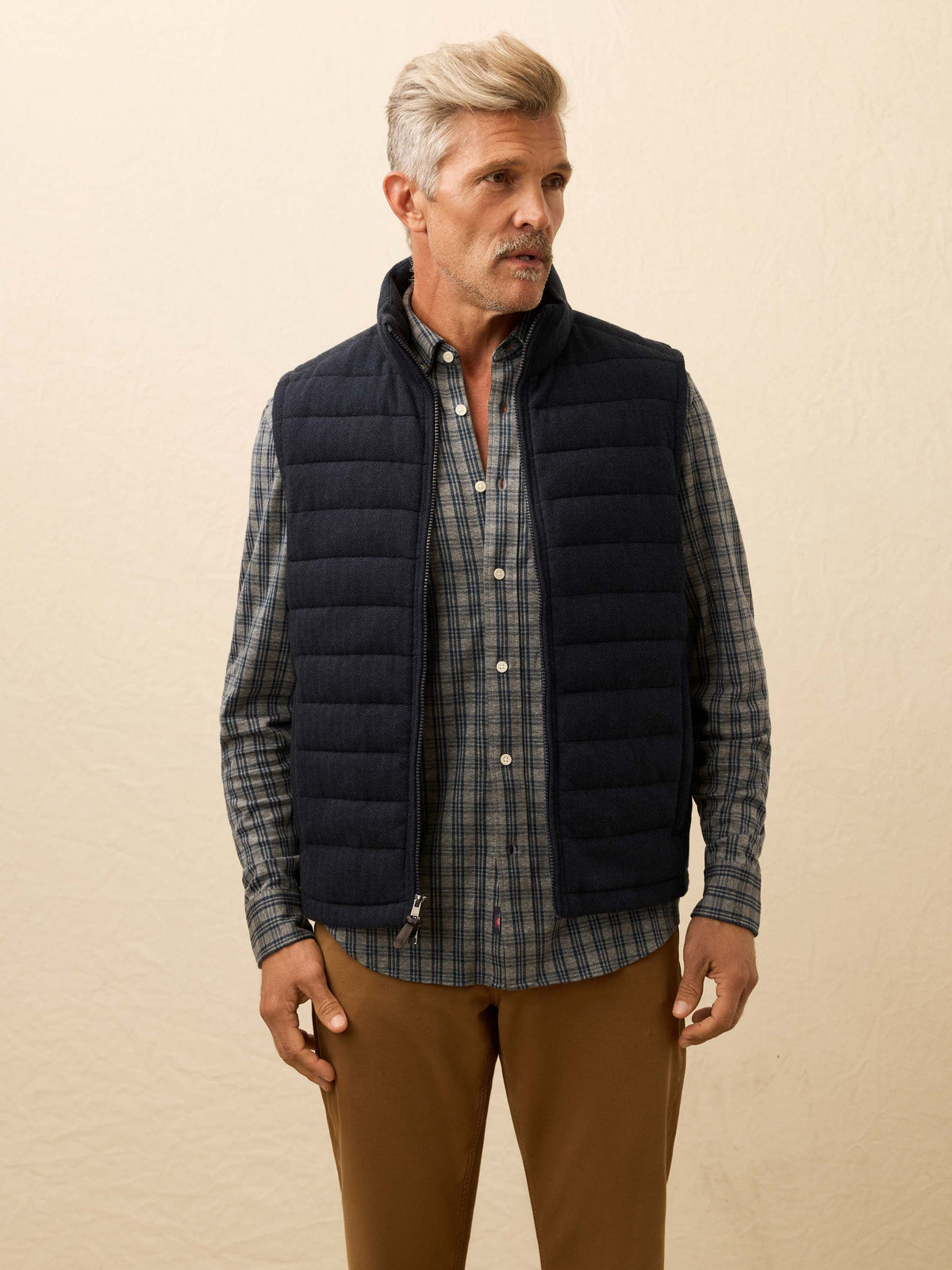 Teton Valley Vest - Navy Twilight Herringbone
