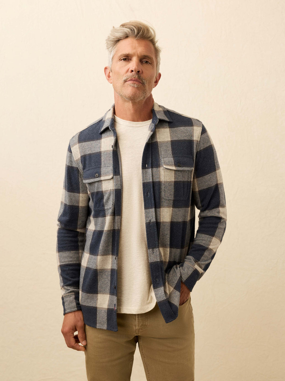 Legend Sweater Shirt - Navy Cloud Plaid
