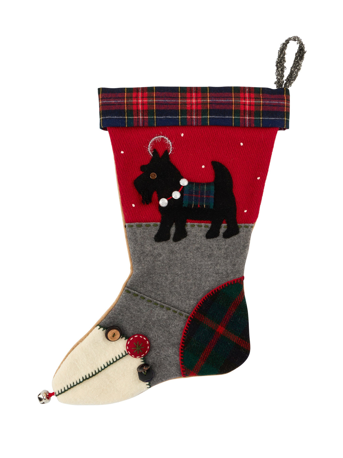 Heirloom Scottie Dog Wool Stocking