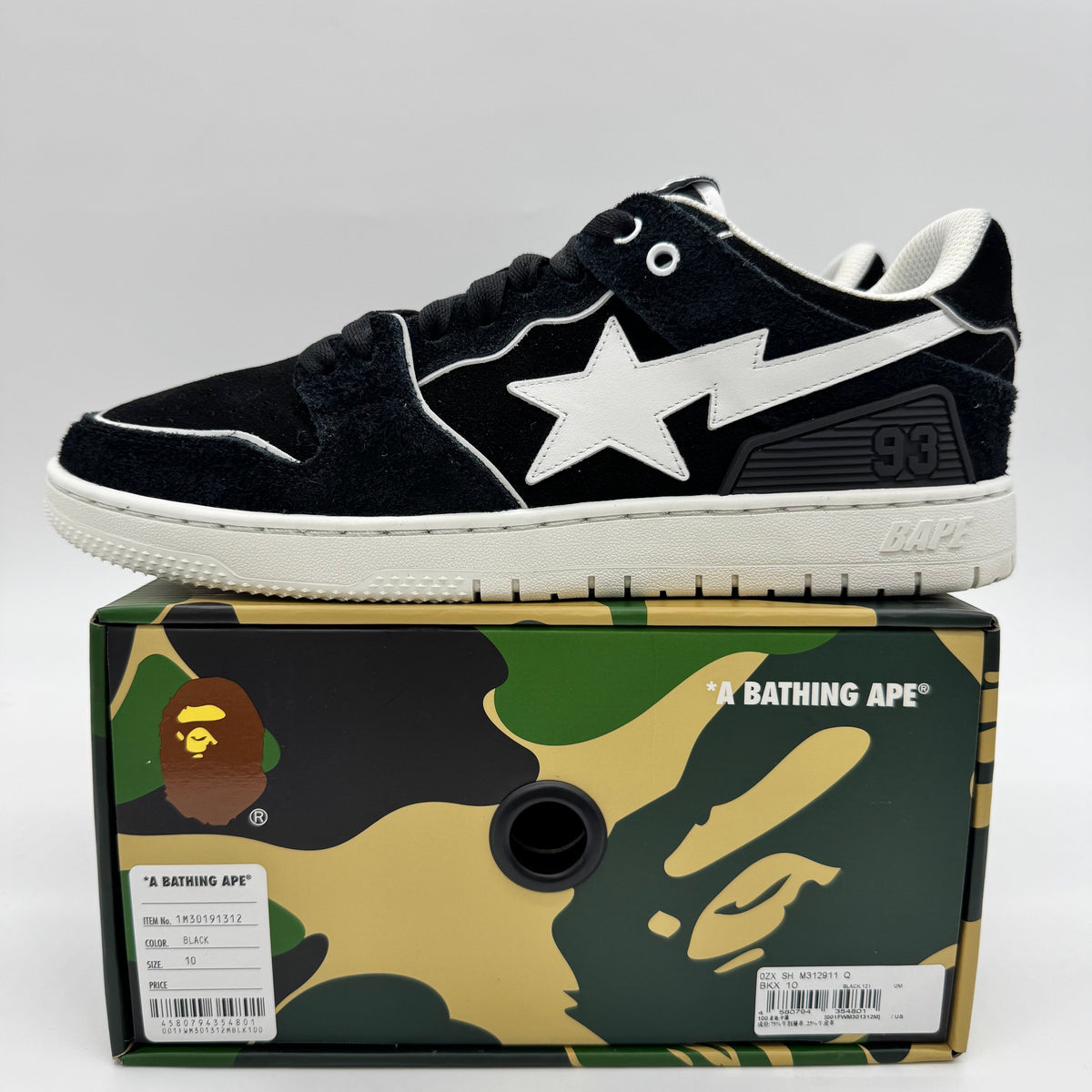 A Bathing Ape Sk8 Sta #2 Black White